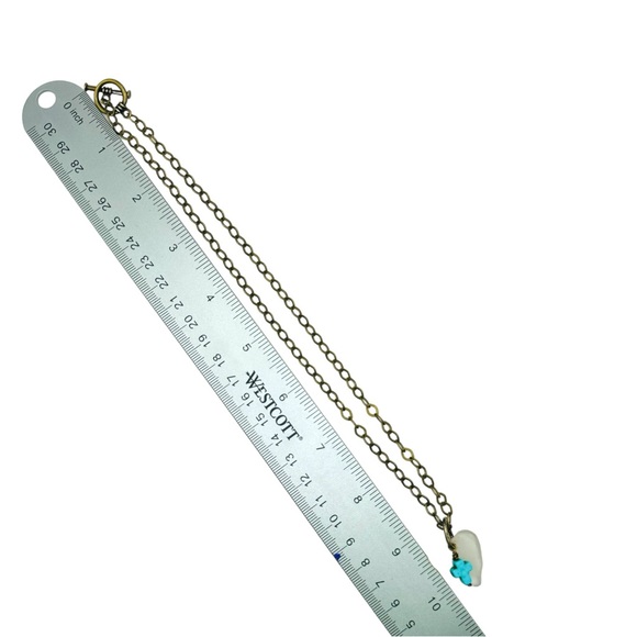 Light Green Sea Glass Heart Pendant with Turquoise Cross Charm, Artisan Crafted - Picture 9 of 13